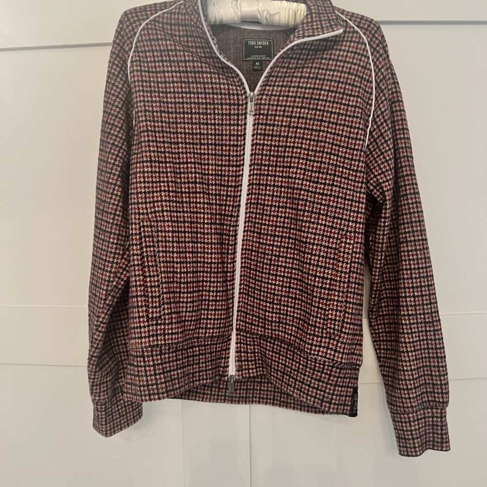 Todd Snyder Red and Black Houndstooth Jacket - Picture 3 of 6